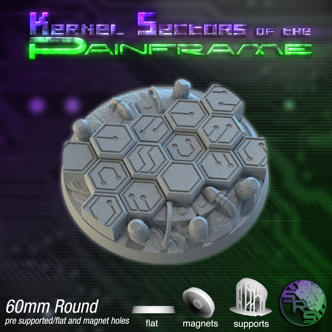 Cyberhex Base Set - Kernel Sectors of the Painframe 60mm rund manually-painted