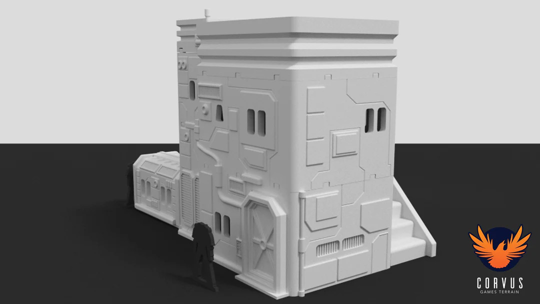 MidRim City Small House A Cyberpunk Sci-Fi Terrain