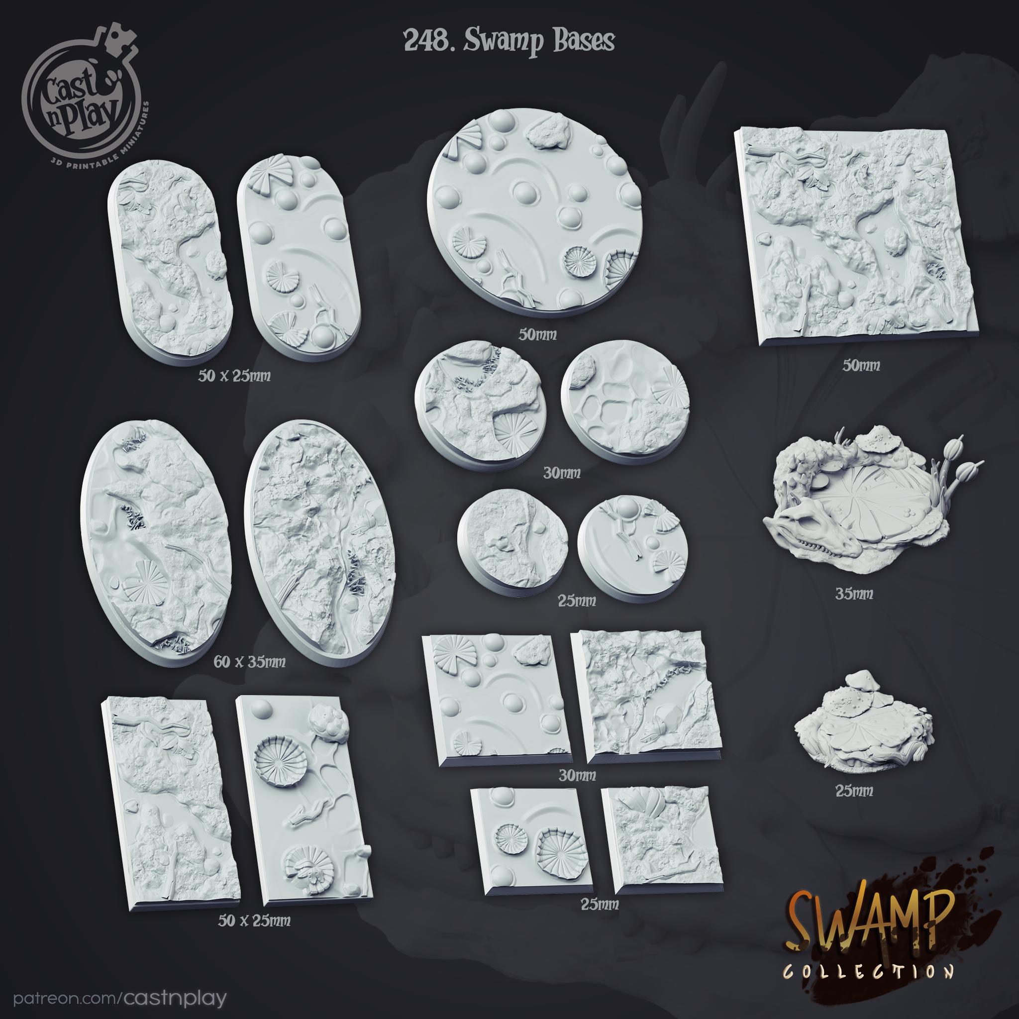 Base Template Swamp 25mm Hero Base unpainted